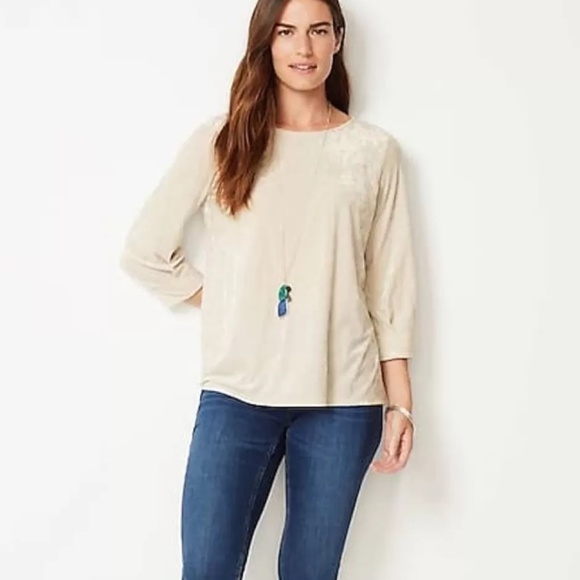 NWT J. Jill Crushed Velvet A-Line Top (4X) - Picture 4 of 16